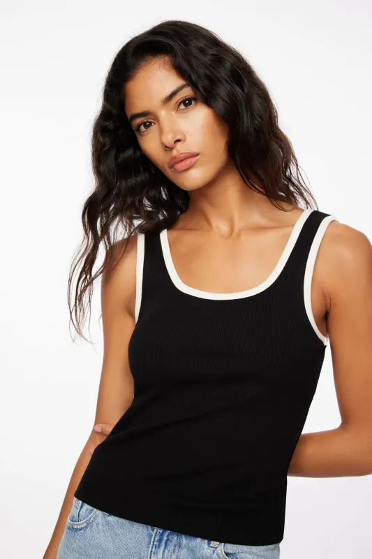 Tayla Ribbed Scoop Tank Top sold by Dynamite