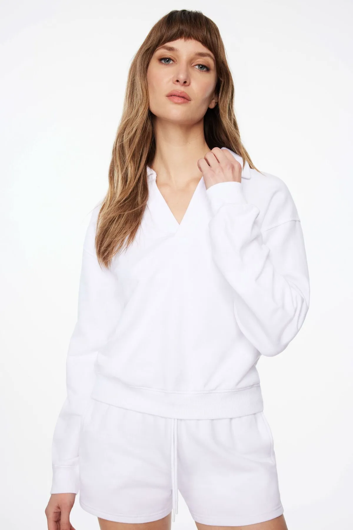 French Terry Polo Sweatshirt sold by Dynamite