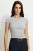 Ribbed Crewneck Waist T Shirt sold by Dynamite