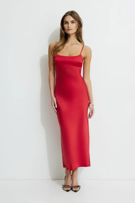 Amira Satin Maxi Slip Dress sold by Dynamite