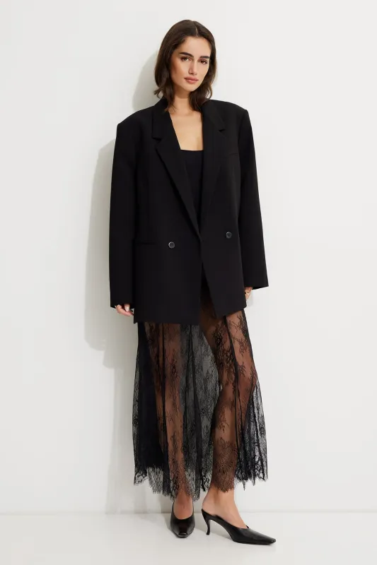 Sheer Lace Maxi Skirt sold by Dynamite