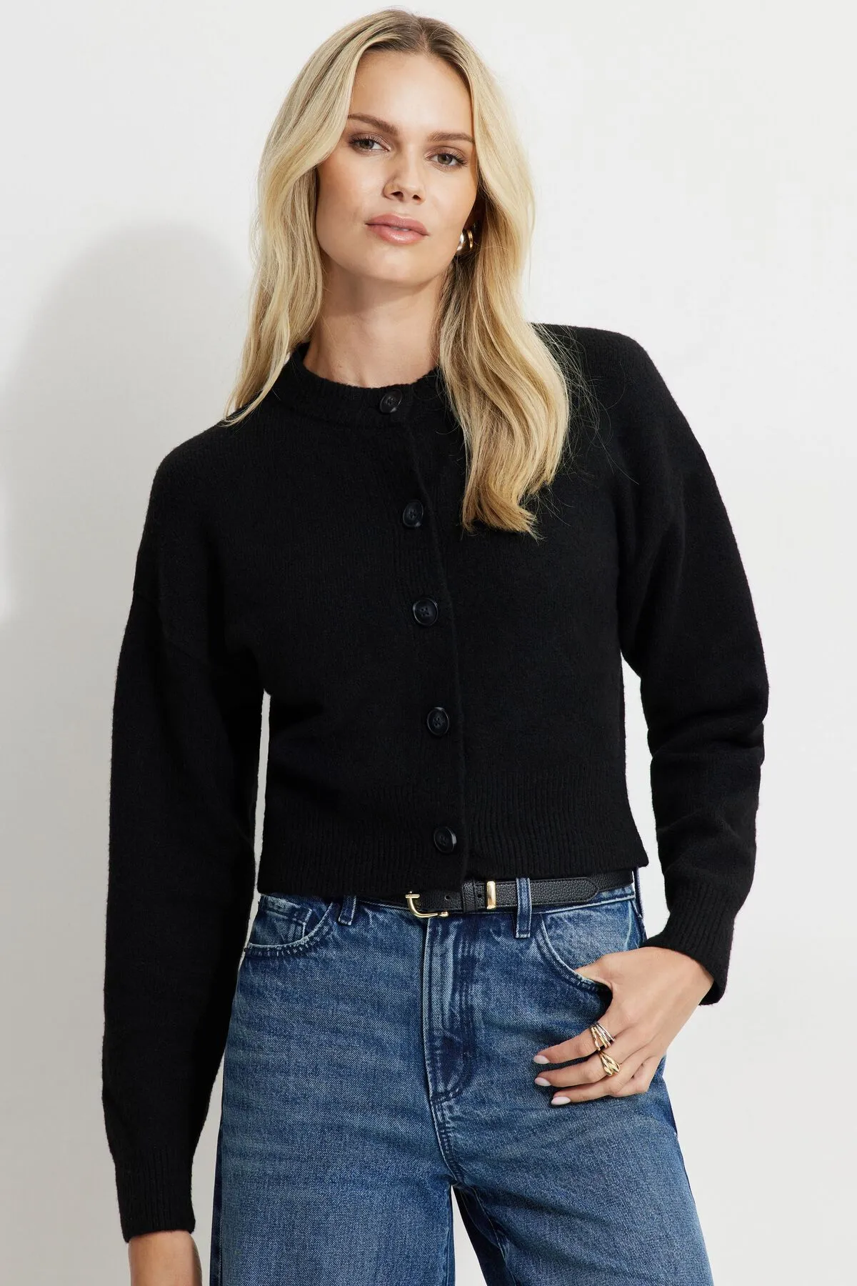 Heavenlyarn™ Catherine Crewneck Cardigan sold by Dynamite