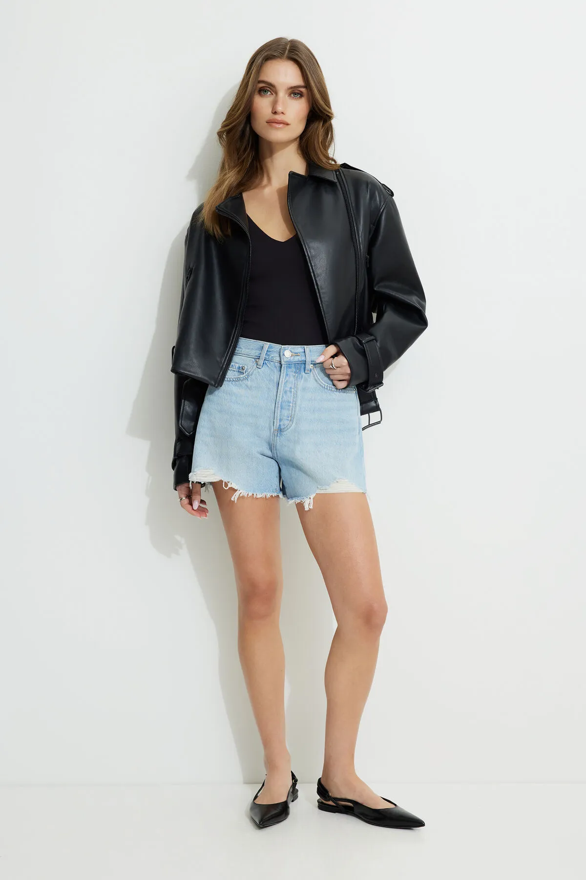 Miles Relaxed Denim Shorts sold by Dynamite