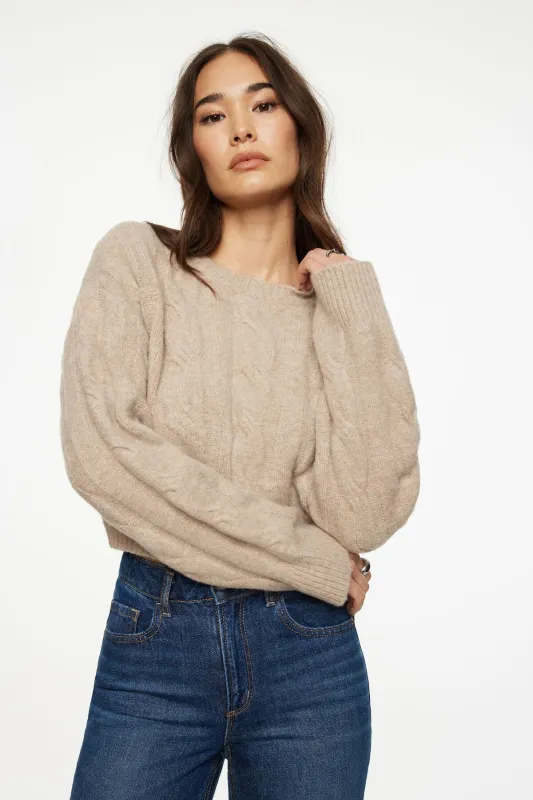 Heavenlyarn™ Luana Cable Knit Sweater sold by Dynamite