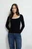 Ribbed Contrast Long Sleeve T-Shirt sold by Dynamite