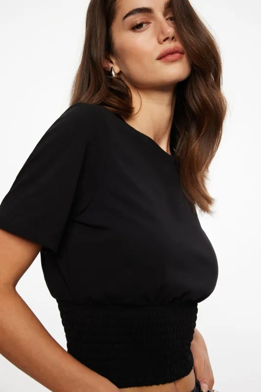 Smocked Crewneck T-Shirt sold by Dynamite