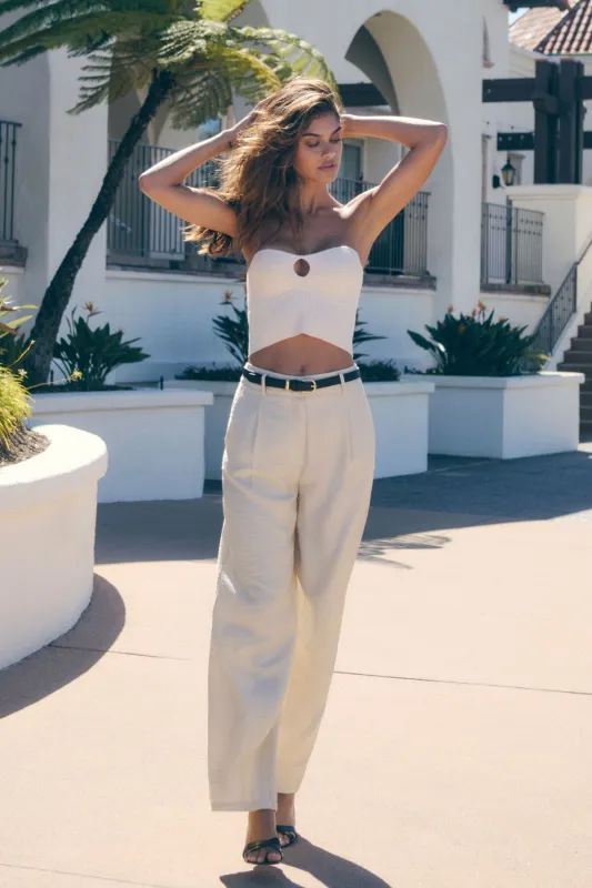 Sofia Crinkled Pleated Straight Leg Pants sold by Dynamite