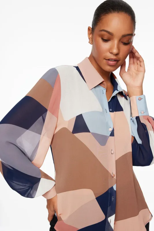 Sheer Balloon Sleeve Blouse sold by Dynamite