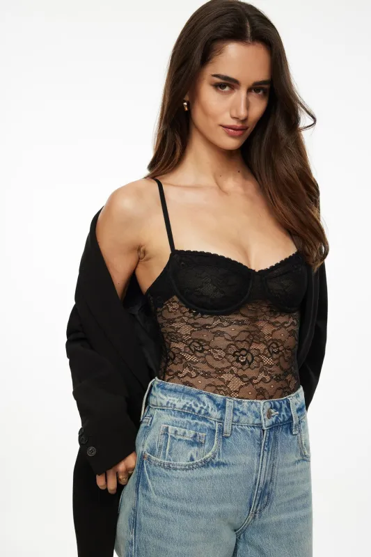 Sheer Lace Bodysuit sold by Dynamite
