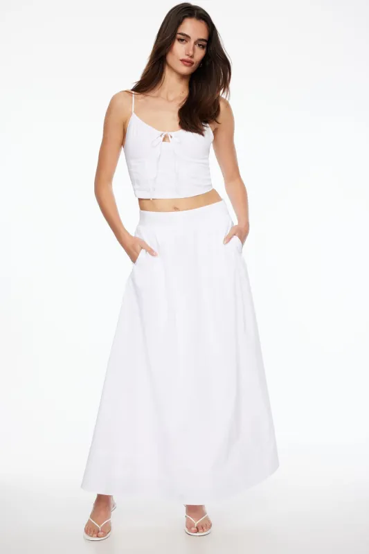 Voluminous Poplin Maxi Skirt sold by Dynamite