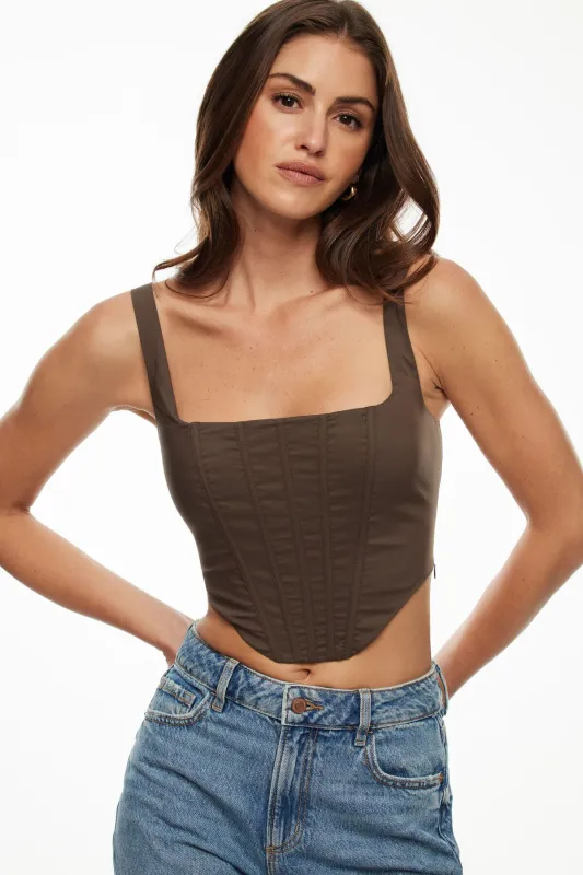 Square Neck Corset Top sold by Dynamite