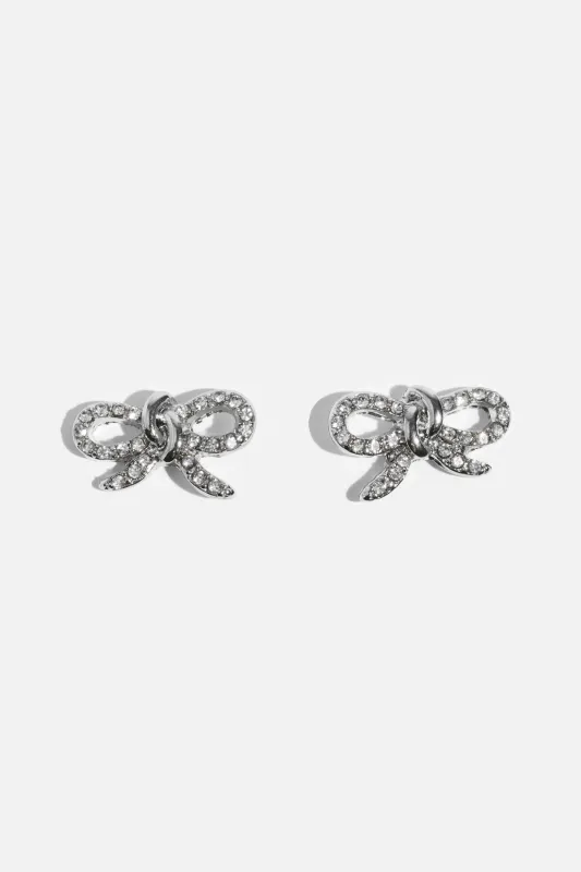Gem Knotted Bow Earrings sold by Dynamite