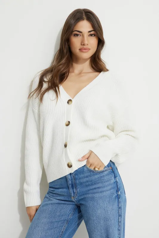 Boxy V Neck Cardigan sold by Dynamite