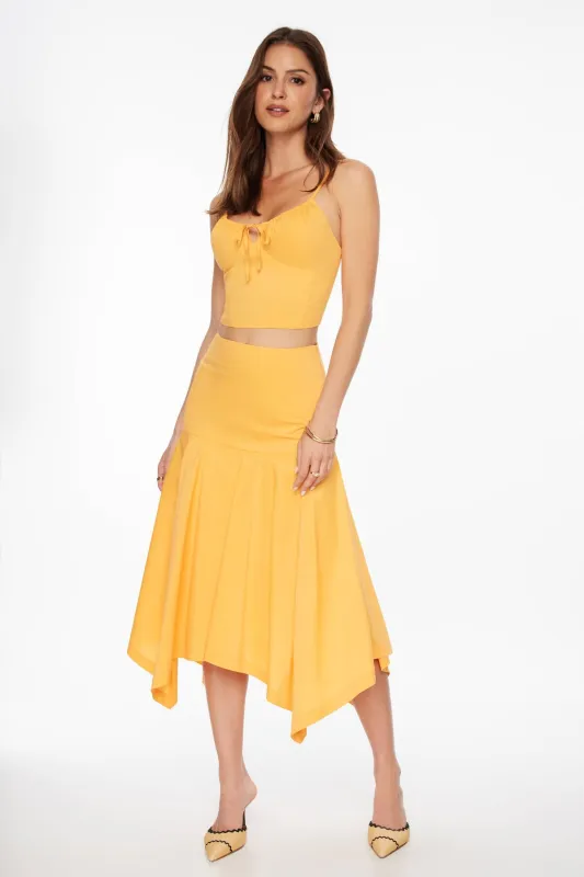 Handkerchief Midi Skirt sold by Dynamite