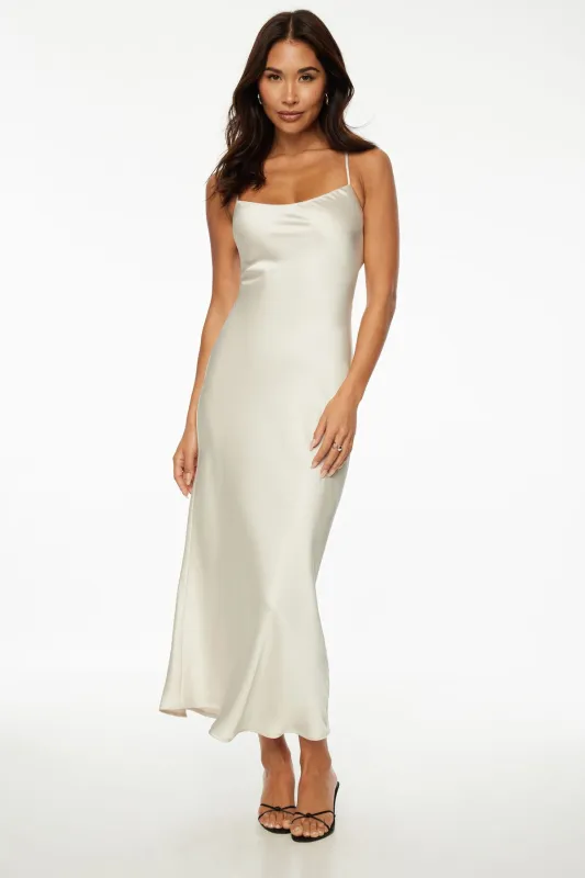 Adelia Satin Maxi Slip Dress sold by Dynamite