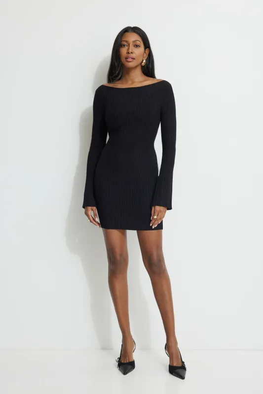 Rib Knit Boat Neck Mini Dress sold by Dynamite