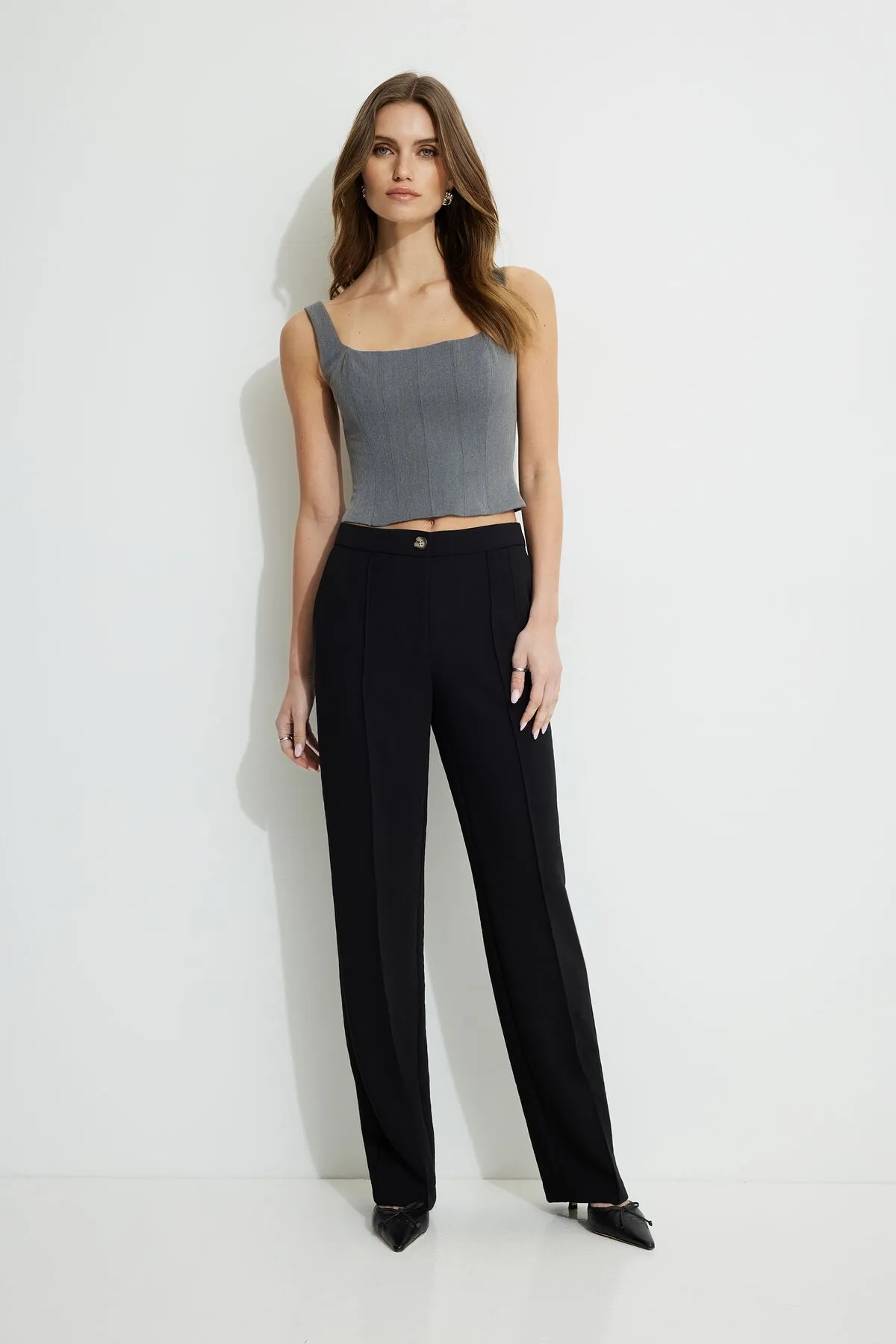 Pintuck Straight Leg Pants sold by Dynamite