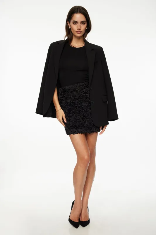 Flower Appliqué Bodycon Mini Skirt sold by Dynamite