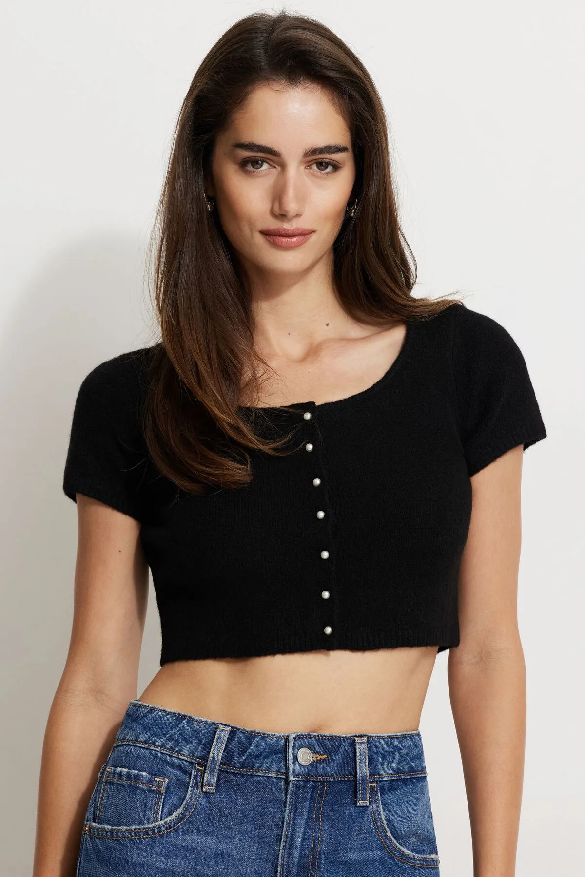 Heavenlyarn™ Billy Pearl Button Cardigan sold by Dynamite