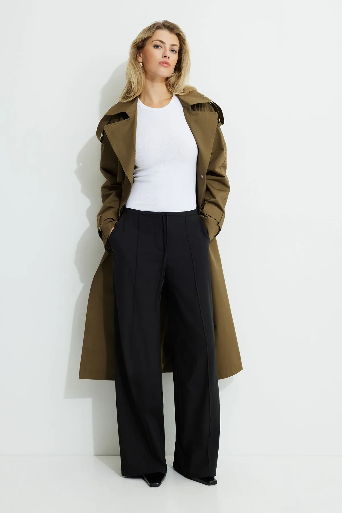 Drawstring Wide Leg Pants sold by Dynamite