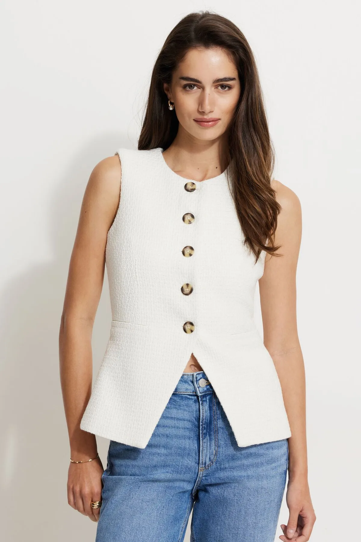 Emery Flyaway Vest sold by Dynamite