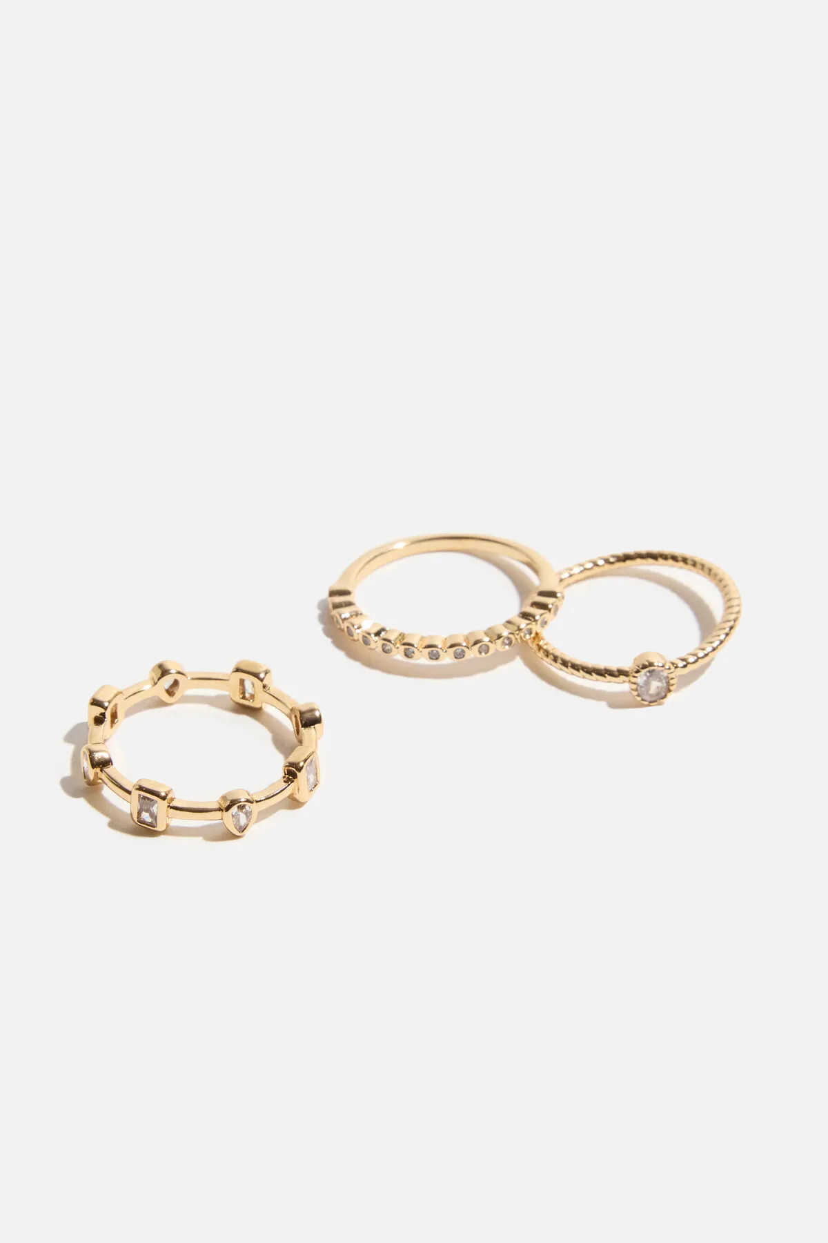 The Premium Collection | 3-Pack Staggered Gem Rings sold by Dynamite