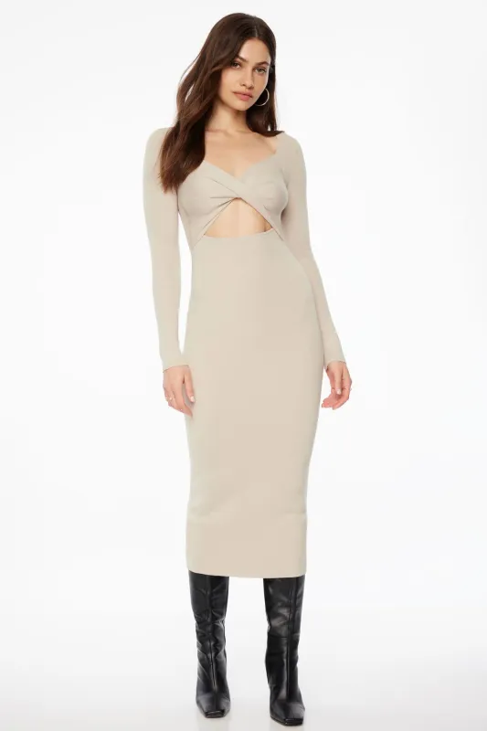 Twisted Cutout Midi Dress sold by Dynamite