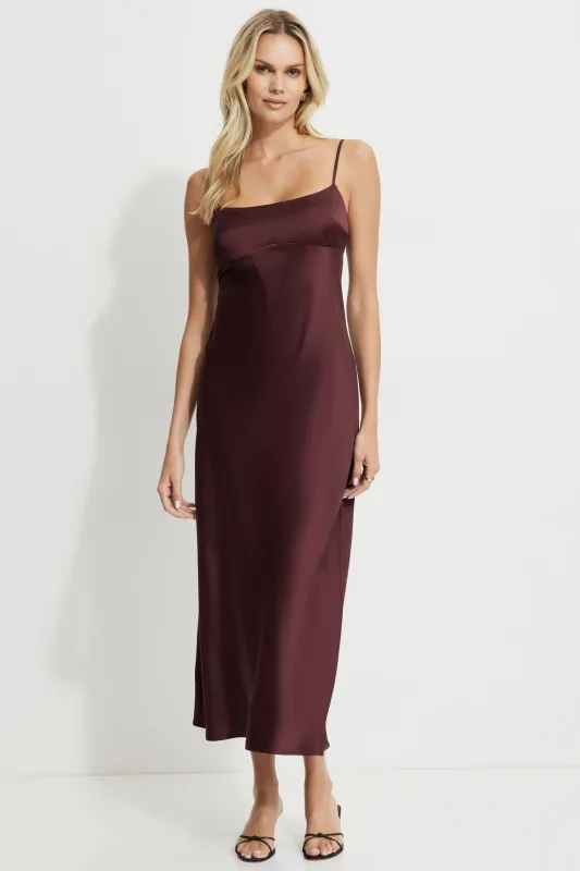 Amira Satin Maxi Slip Dress sold by Dynamite