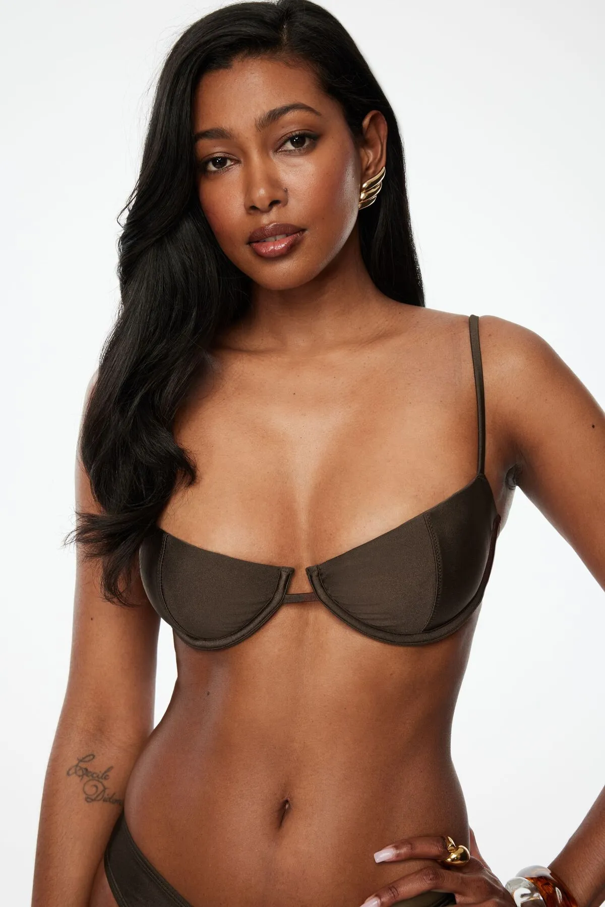 Underwire Shiny Bikini Top sold by Dynamite