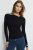 Draped Long Sleeve T Shirt sold by Dynamite