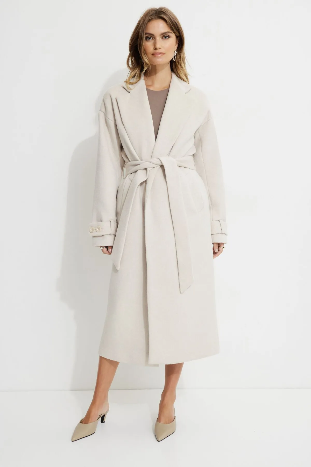 Belted Wool Coat sold by Dynamite