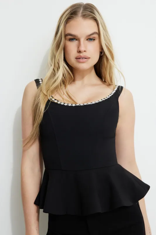 Gemstone Peplum Corset Top sold by Dynamite