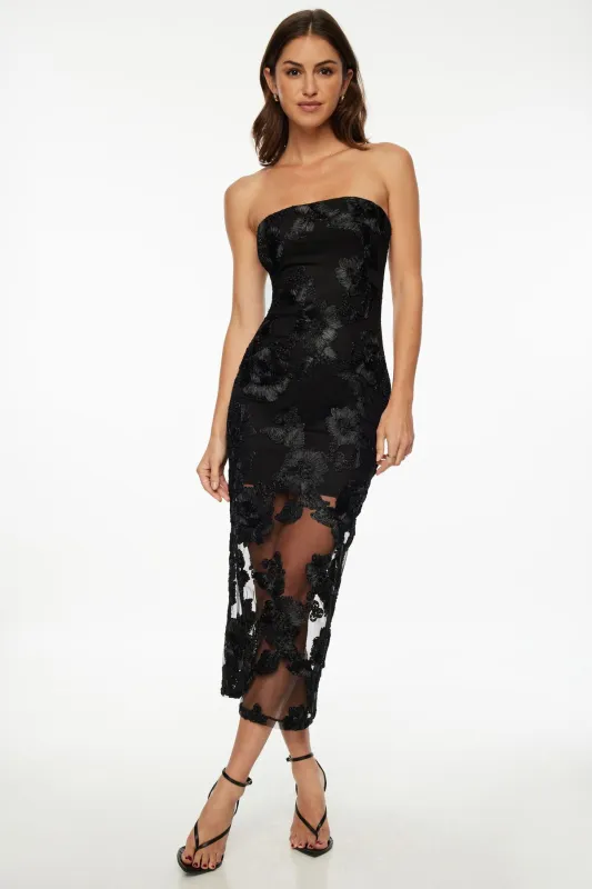 Soutache Appliqué Maxi Dress sold by Dynamite