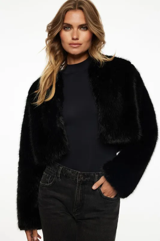 Faux Fur Cropped Jacket sold by Dynamite