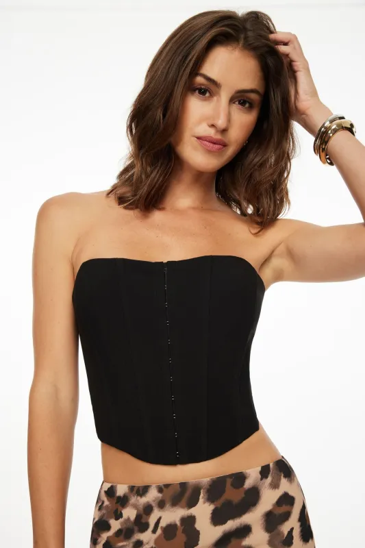 Hook-Eye Bustier Top sold by Dynamite