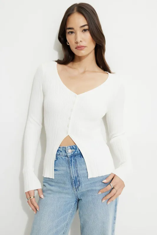 Ribbed Flyaway Cardigan sold by Dynamite