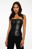 Buttoned Faux Leather Tube Top sold by Dynamite