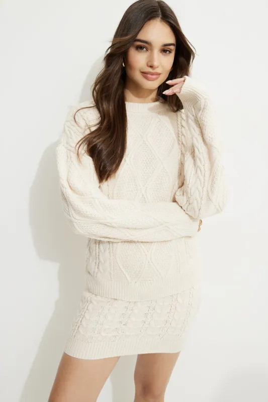 Cable Knit Crewneck Sweater sold by Dynamite