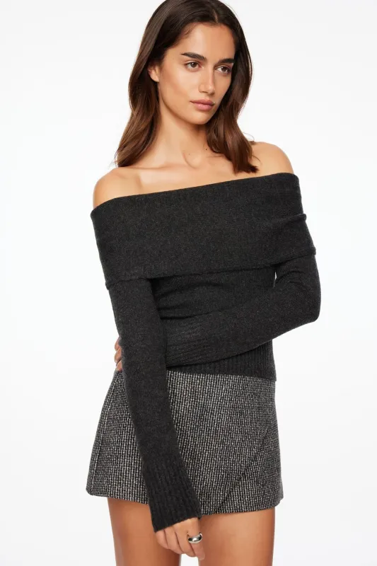Heavenlyarn™ Off Shoulder Yarn Sweater sold by Dynamite