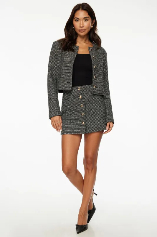 Beatrice Tweed Mini Skirt sold by Dynamite