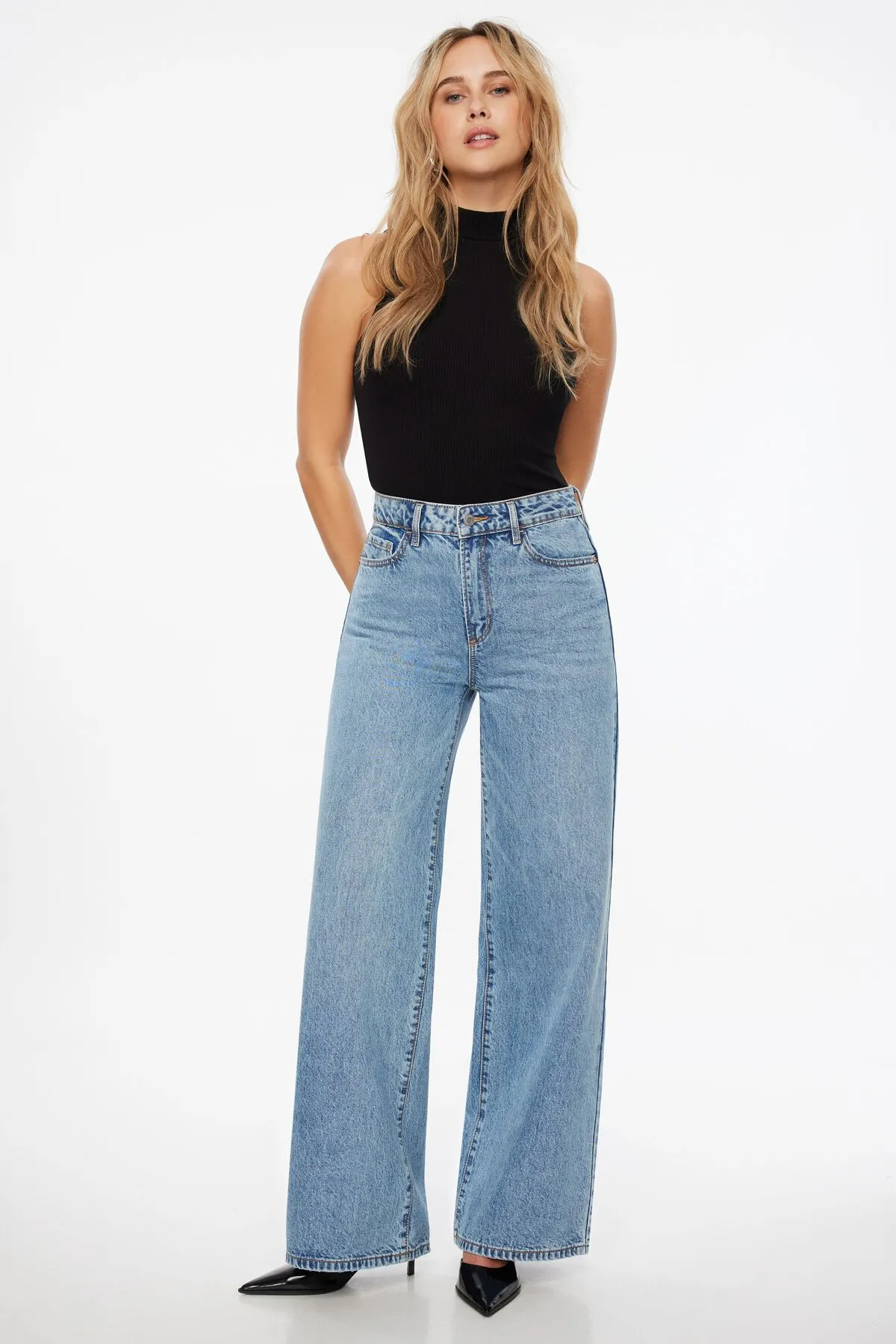 Chloe Ultra Wide Leg Jeans sold by Dynamite