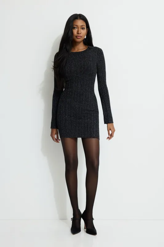 Ribbed Metallic Mini Dress sold by Dynamite