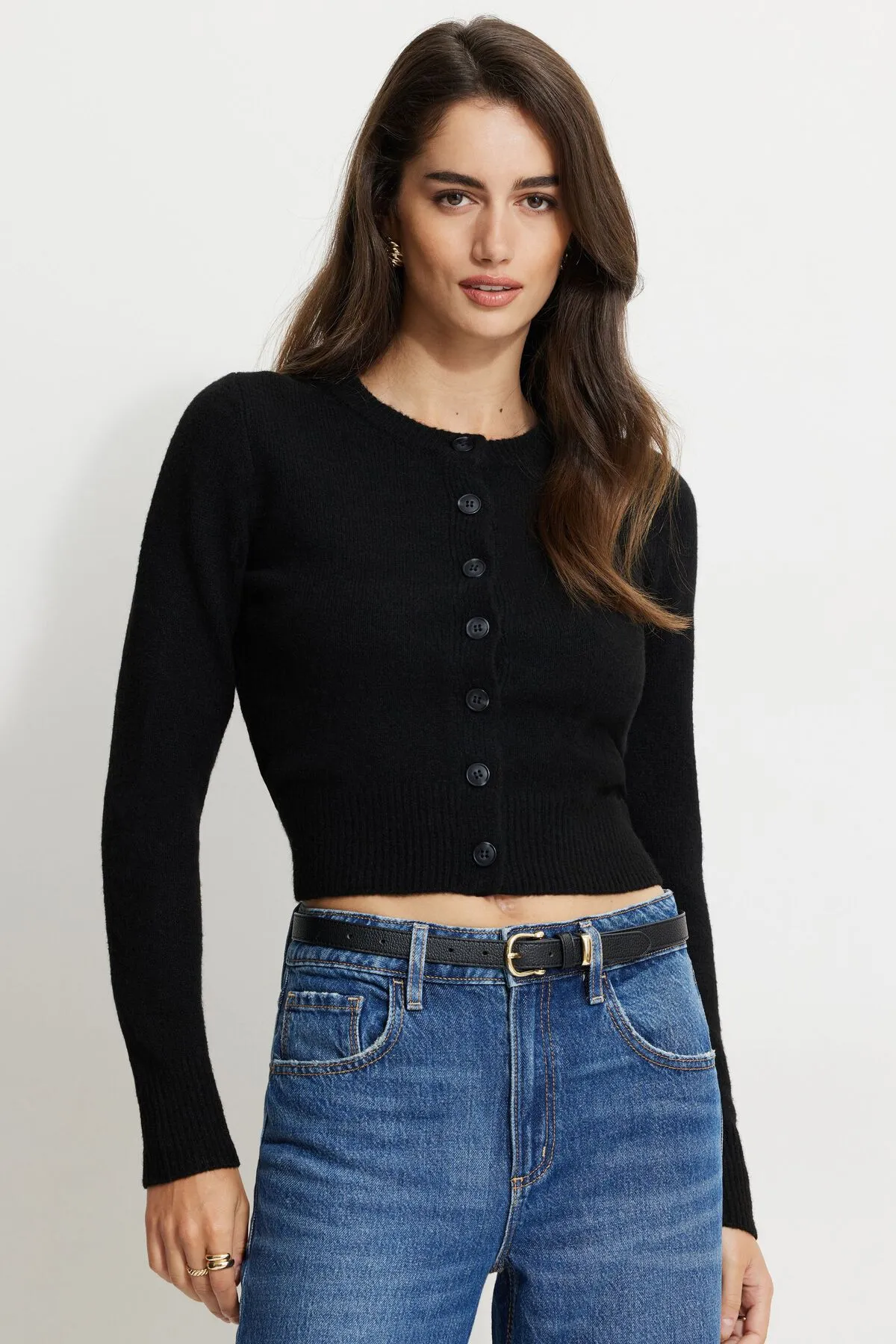 Heavenlyarn™ Crewneck Cardigan sold by Dynamite