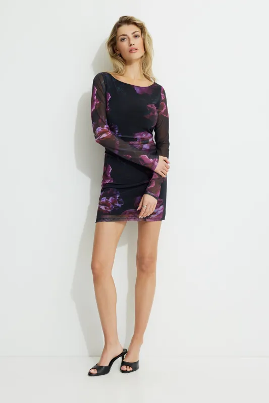 Ruched Mesh Mini Dress sold by Dynamite