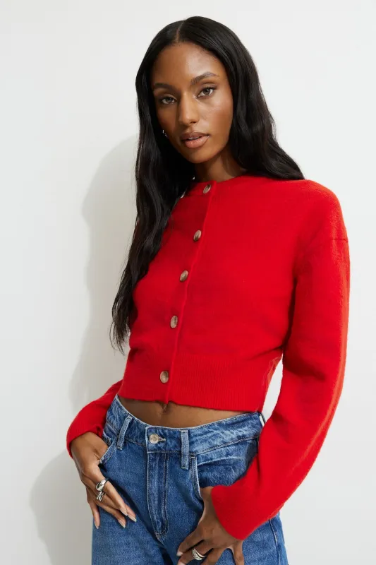 Heavenlyarn™ Catherine Crewneck Cardigan sold by Dynamite