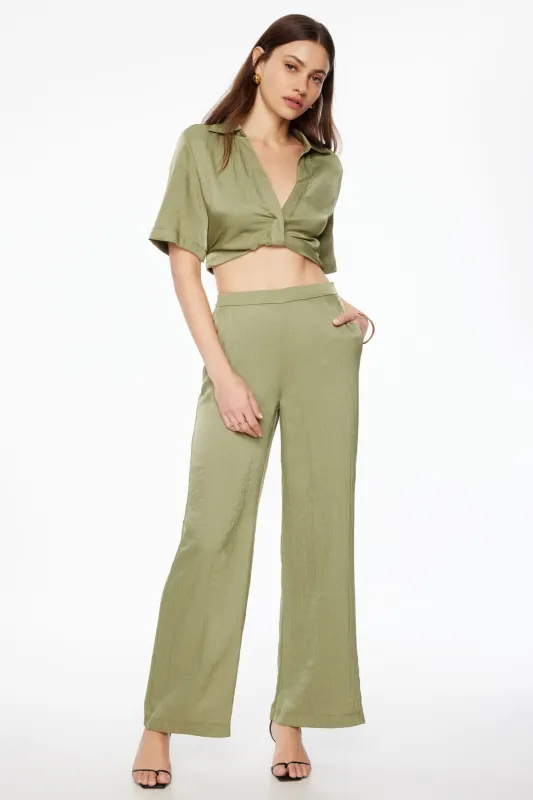 Crinkled Wide Leg Pants sold by Dynamite