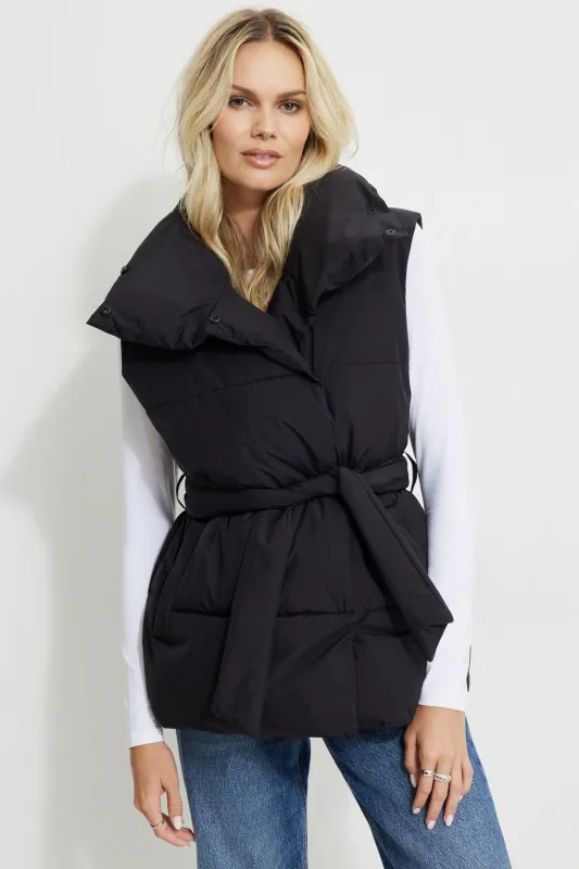 Belted Puffer Vest sold by Dynamite