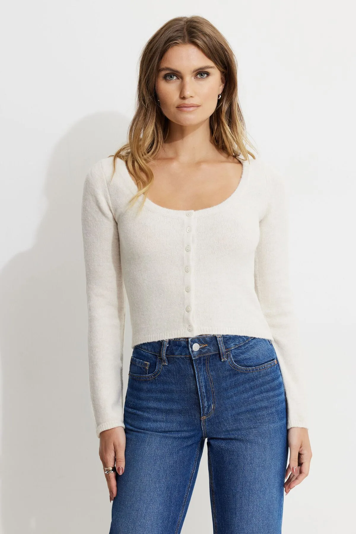 Heavenlyarn™ Cropped Cardigan sold by Dynamite