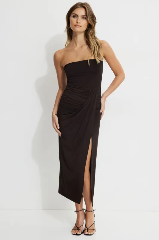 Draped Midi Tube Dress sold by Dynamite