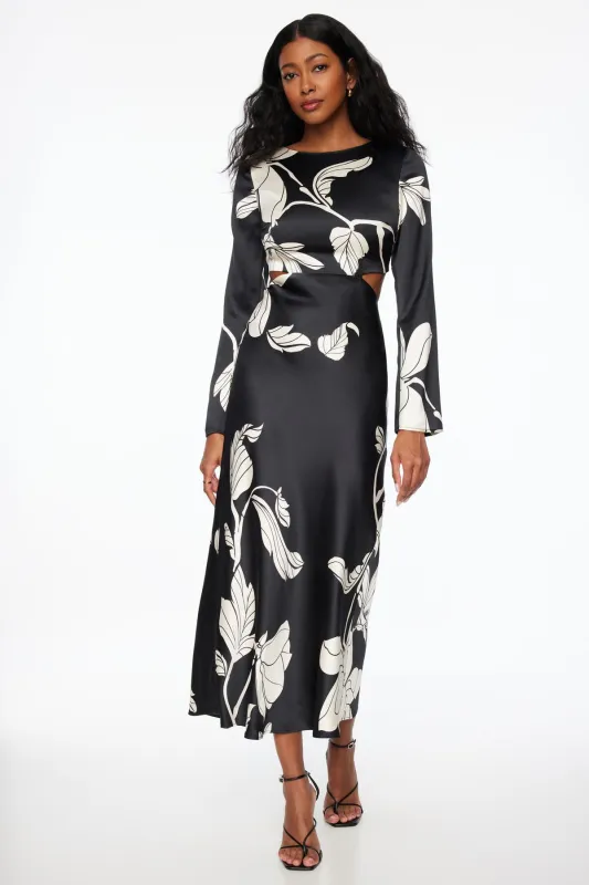 Cutout Slip Satin Maxi Dress sold by Dynamite